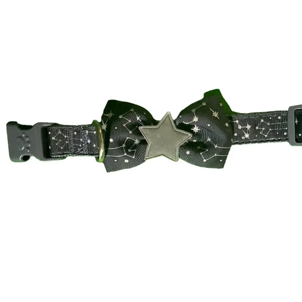 Dark grey stars/galaxy dog collar - Size Medium